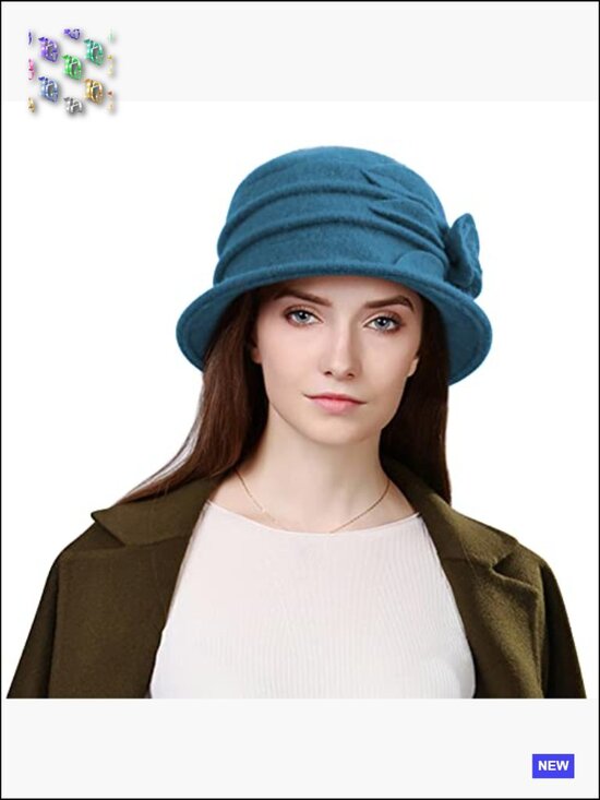 Vintage Beret Hat Wool Newsboy Cap Floral Cloche Winter Classic Retro Elegant main image 5